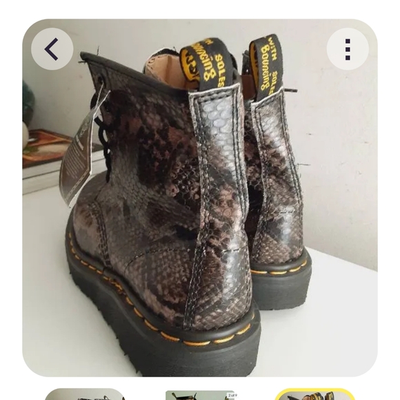 VINTAGE 90's DR. MARTENS Python Print Platform Boots Women Sz US 6 ENGLAND - NWT - Picture 2 of 9
